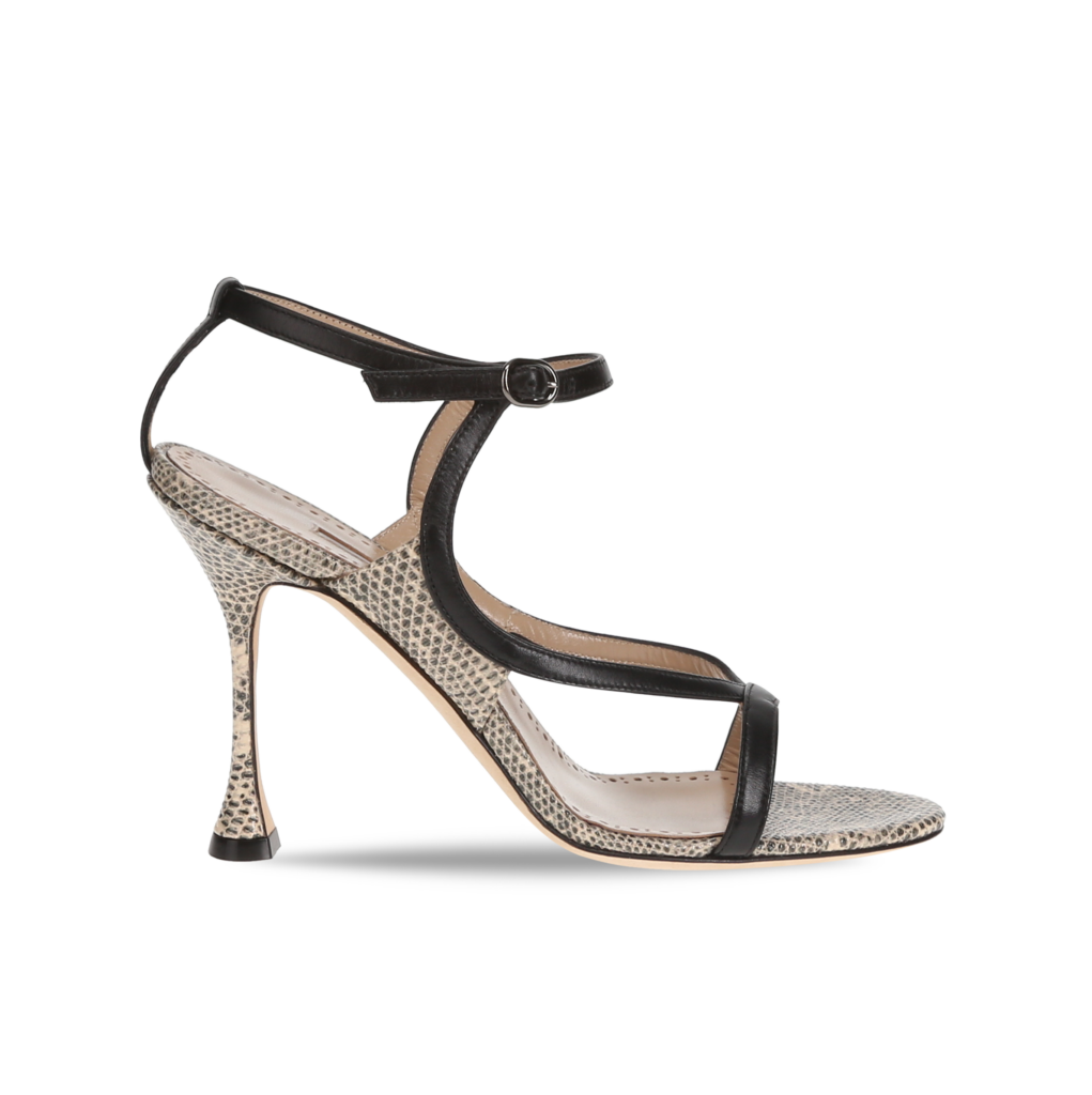 Manolo Blahnik et l’art de marcher : Paris comme carte personnelle 47 TIBULA NAPPA BEIGE BLACK