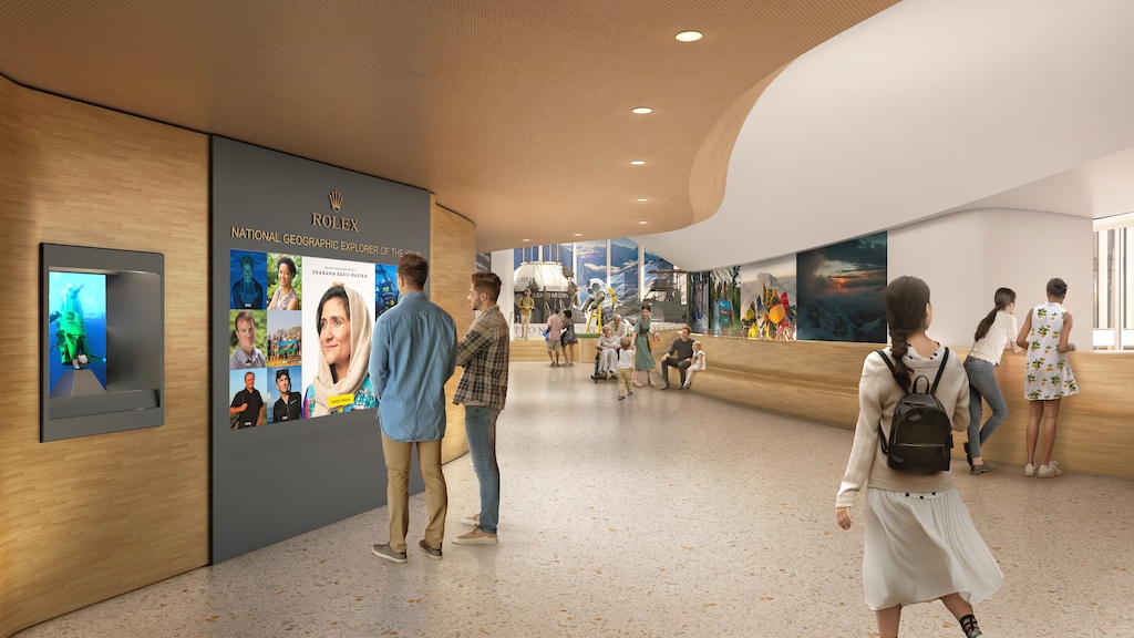 National Geographic installe son Musée de l'Exploration à Washington, Rolex en partenaire fondateur 25 rendering rolexexplorerslanding watch case and eoy display credit national geographic society
