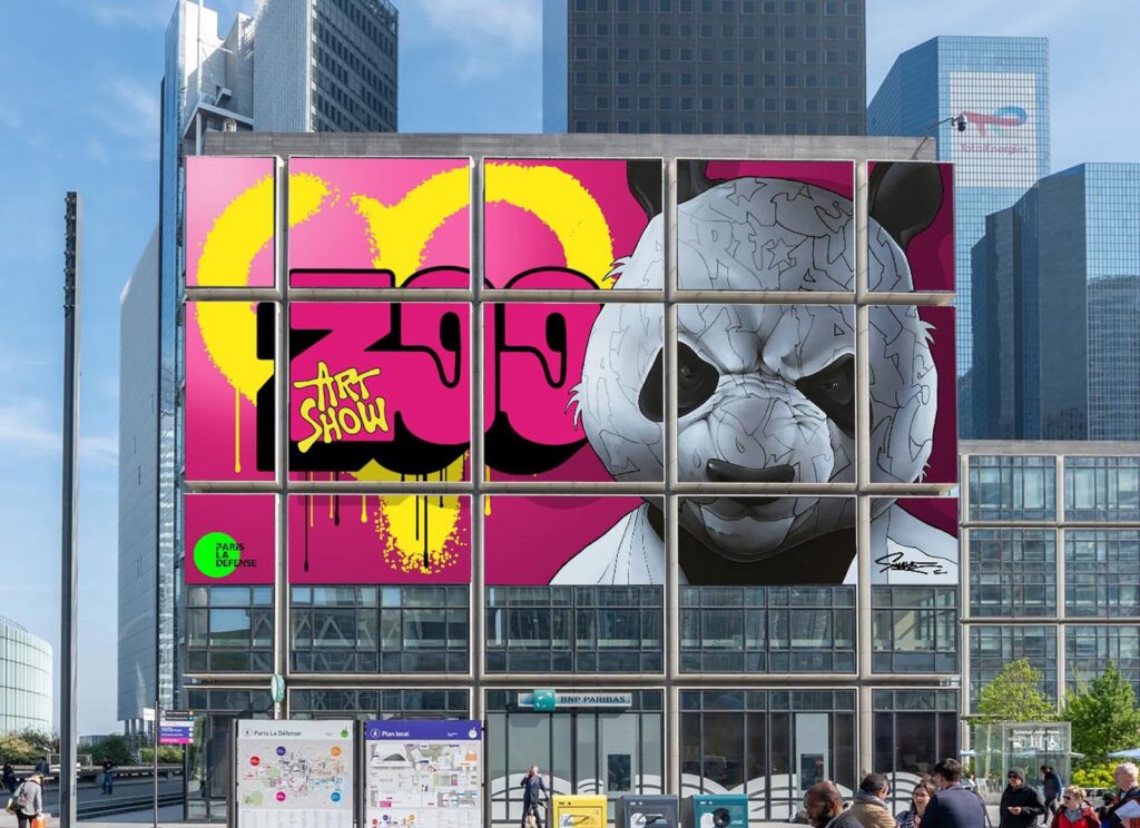 À La Défense, un panda géant grimpe la façade du street art 26 025cc9be 2c41 4320 aaa1 6d0d542e71bb
