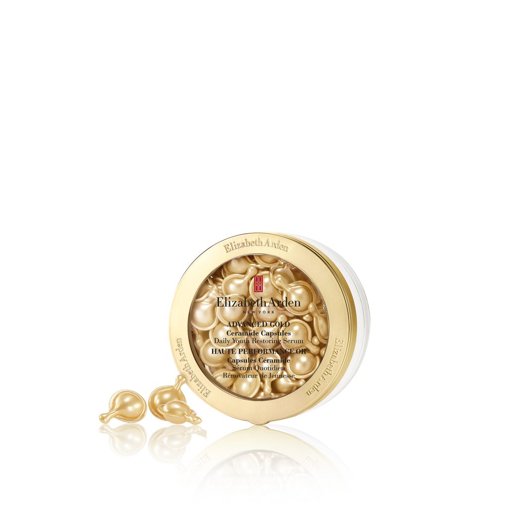 Elizabeth Arden détaille une routine en quatre gestes contre le « Heat Aging » 27 Advanced Gold Ceramide Capsules Elizabeth Arden