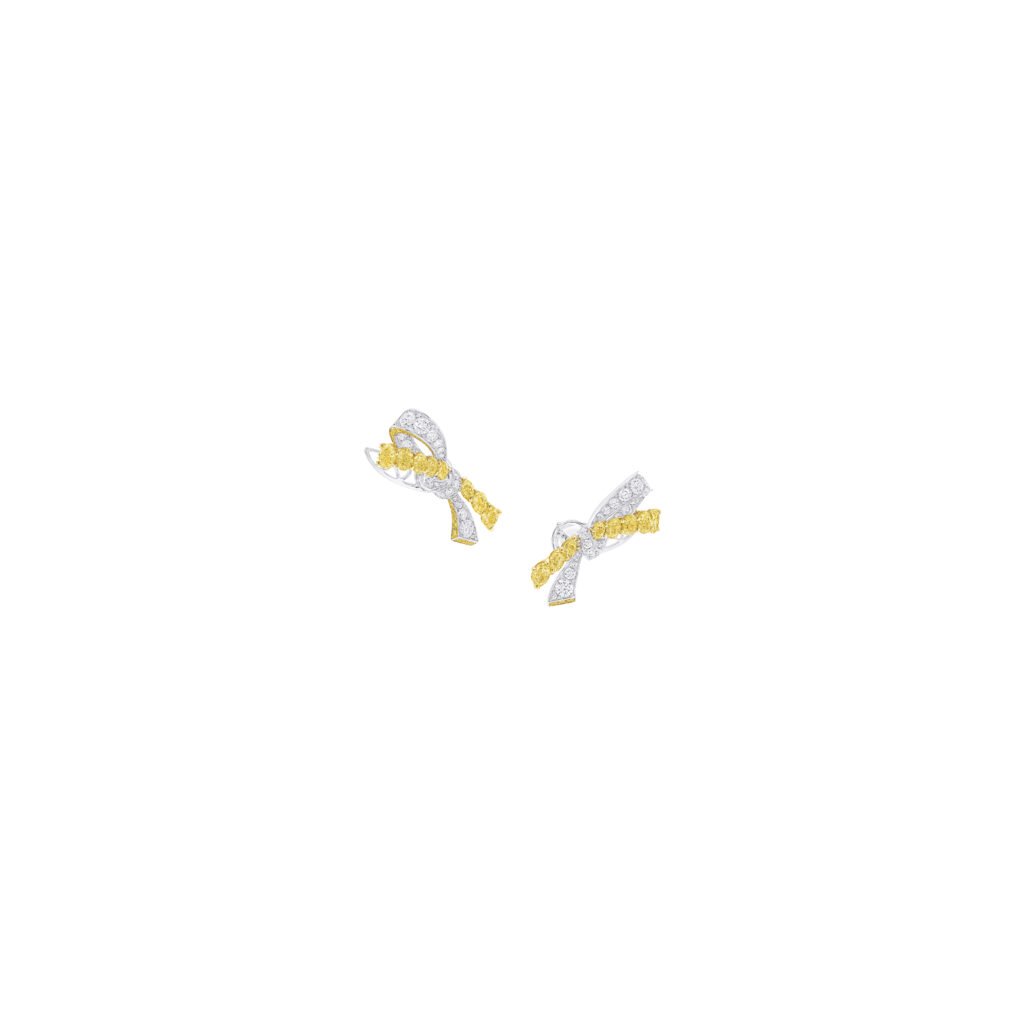 Le diamant jaune comme architecture 42 Graff Tildas Bow High Jewellery Yellow Oval and Round Diamond Bow Earrings 9 cts GE76484