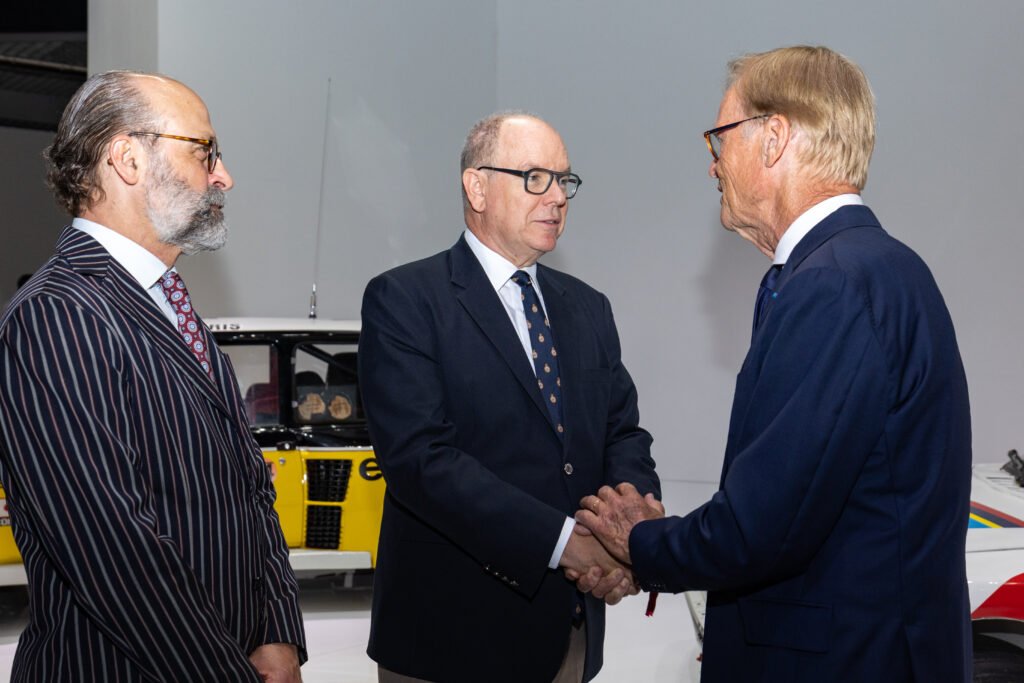 Monaco et l'automobile : cent trente ans d'une histoire d'amour au Grimaldi Forum 28 Inauguration Rodolphe Rapetti S.A.S. le Prince Albert II Ari Vatanen CManu Vitali Direction de la Communication 3