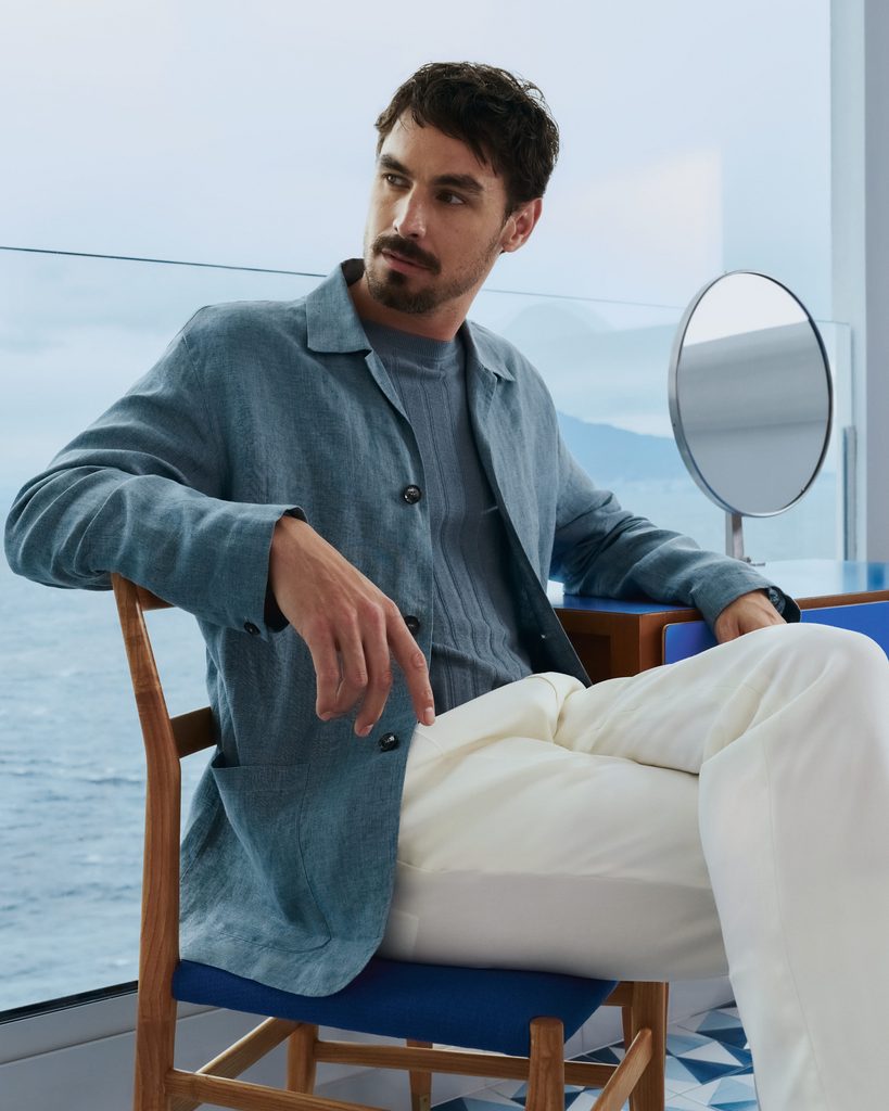 Brioni prolonge l'art du tailoring jusque dans un sillage méditerranéen 32 MareAssoluto ModelAsset