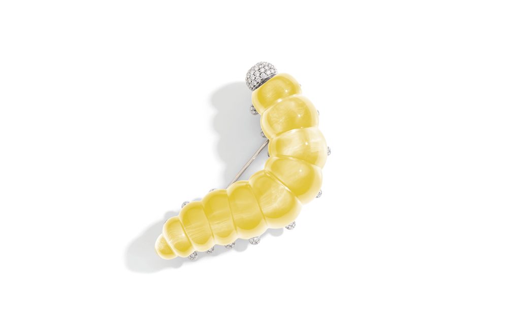 Le cristal comme seconde peau 27 P00667S 401 spilla BRUCO agata gialla