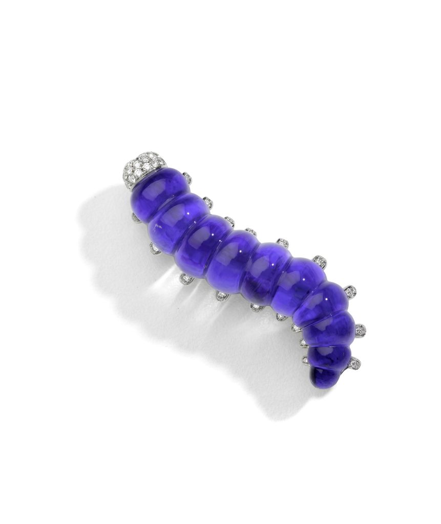 Le cristal comme seconde peau 30 P00668S 403 Spilla BRUCO in oro bianco diamanti lapis e cristallo di rocca BRUCO brooch in white gold diamonds lapis and rock crystal