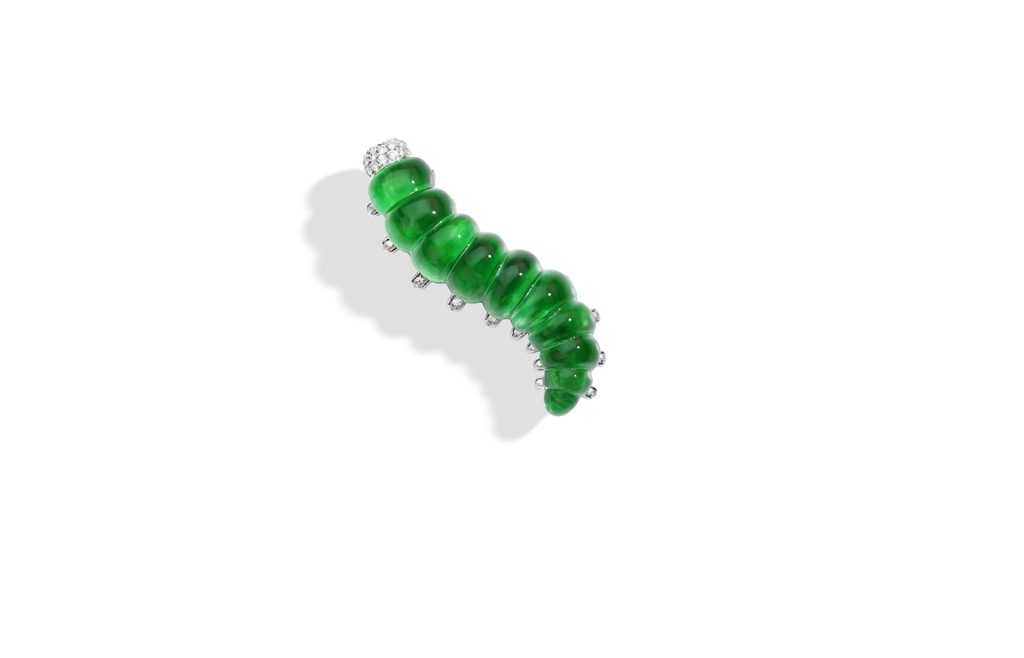 Le cristal comme seconde peau 26 P0066S 406 spilla BRUCO in oro bianco dia giada e cristallo di rocca BRUCO brooch in white gold diamonds jade and rock crystal