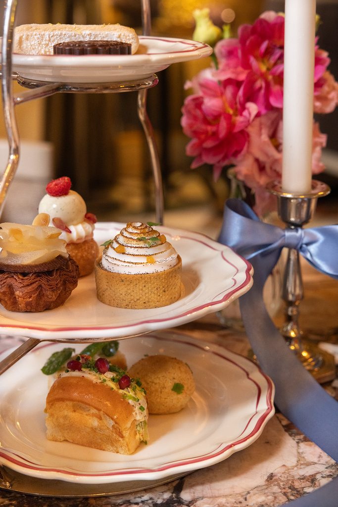 At the Crillon, Manolo Blahnik gives Marie-Antoinette’s afternoon tea a makeover 26 RWCRI Restaurant JardinDHiver Teatime Marie Antoinette ManoloBlahnikPartnership food