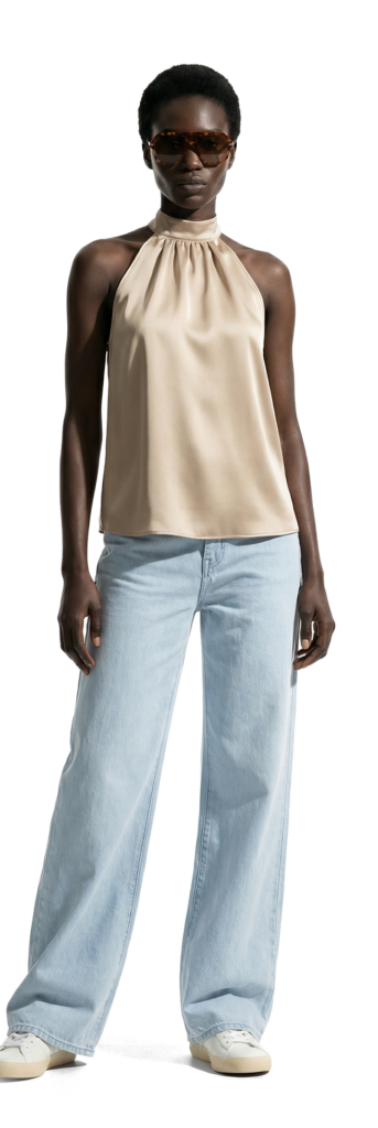 À Florence, la canicule a battu tous les records. Le tailleur, lui, a tenu bon 47 SS26 LB WOMAN LOOK 1 Nia Mennis STUDIO BASIC FRONT Test 002 NO BG RESIZE