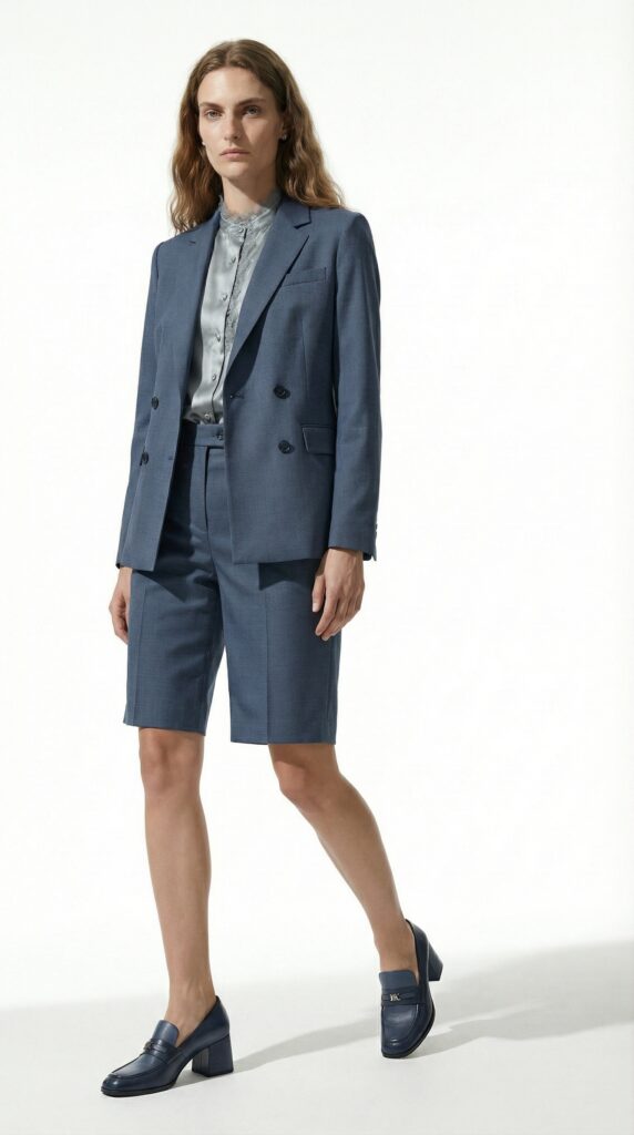 À Florence, la canicule a battu tous les records. Le tailleur, lui, a tenu bon 55 SS26 LB WOMAN LOOK 3 Wanda Lambert STUDIO BASIC FRONT 002