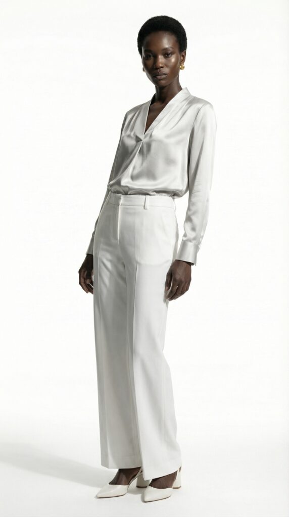 À Florence, la canicule a battu tous les records. Le tailleur, lui, a tenu bon 61 SS26 LB WOMAN LOOK 8.1 Nia Mennis STUDIO BASIC FRONT 001