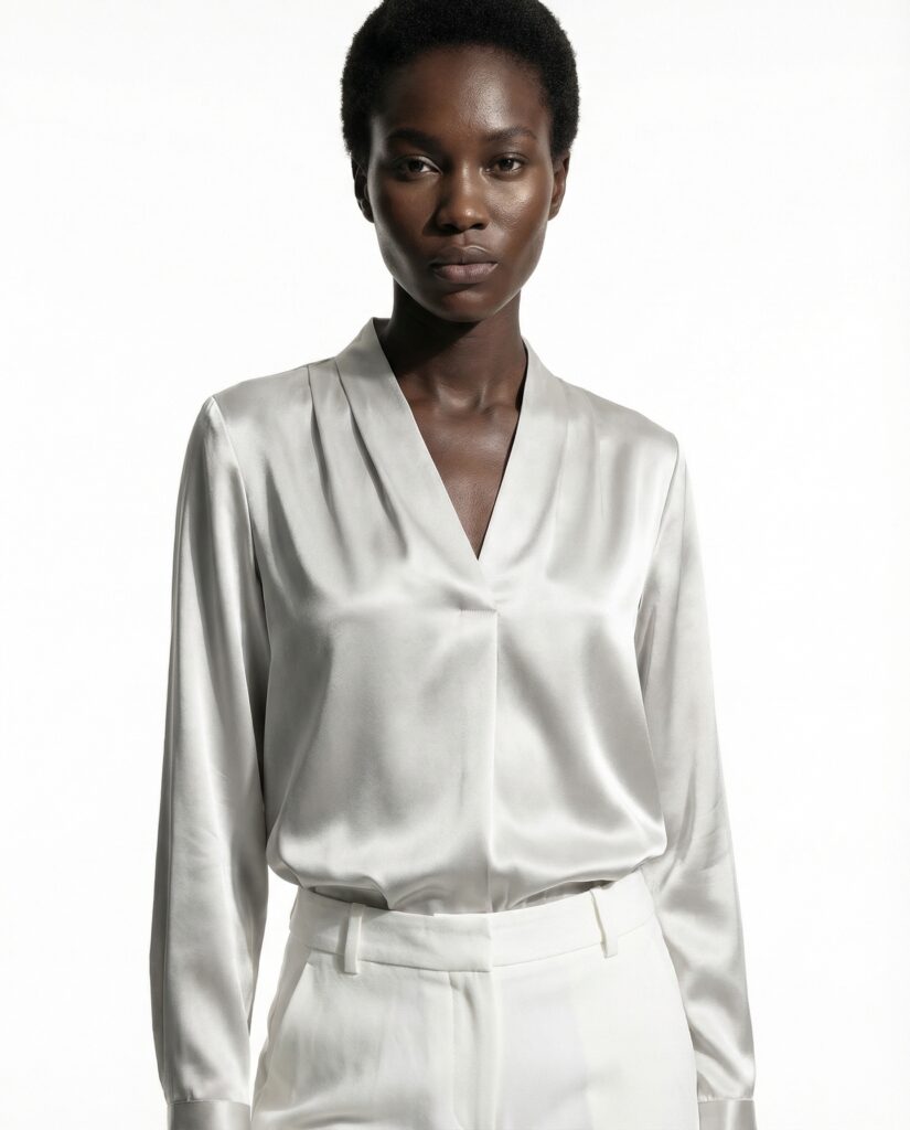 À Florence, la canicule a battu tous les records. Le tailleur, lui, a tenu bon 62 SS26 LB WOMAN LOOK 8.1 Nia Mennis Studio Close up BACK 001