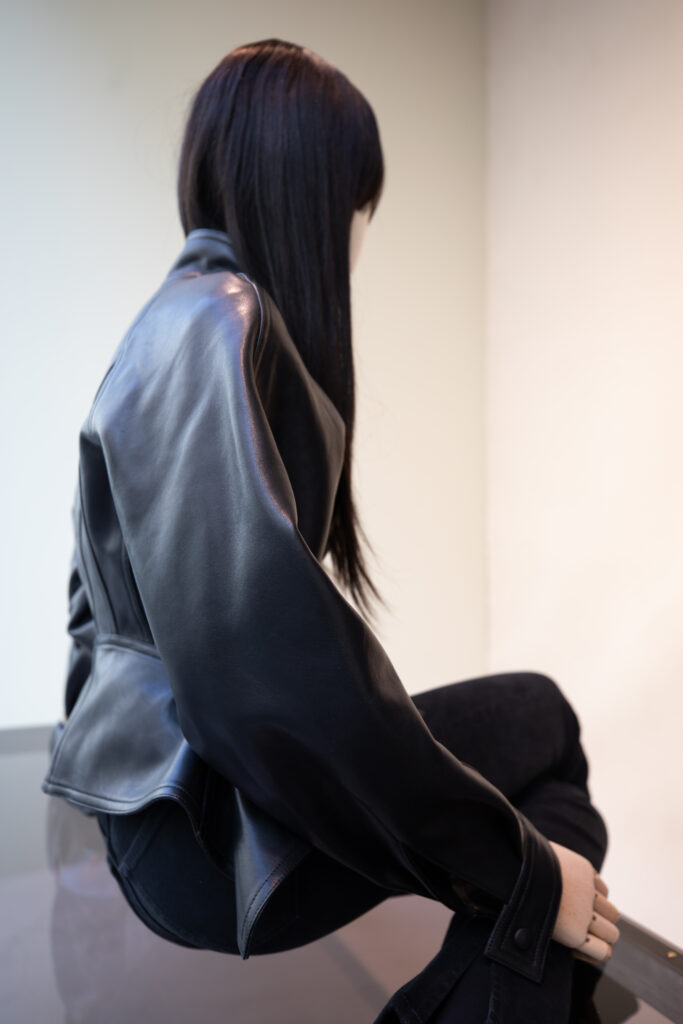 At Balmain, the window display depicts a disappearance 31 Saint Honore Closeup 4