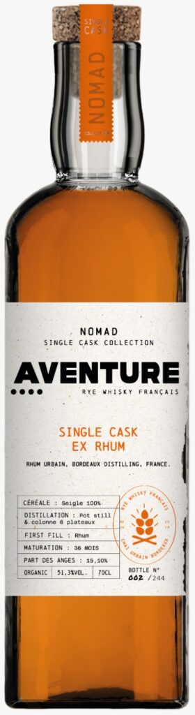 Aventure fait voyager le rye whisky français avec sa collection Nomad 62 Single cask ex rhum
