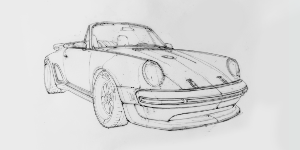 Louis Vuitton X Singer : quand l'automobile devient un terrain de savoir-faire 220 Sketch Porsche 911 Reimagined by Singer Classic Turbo 03