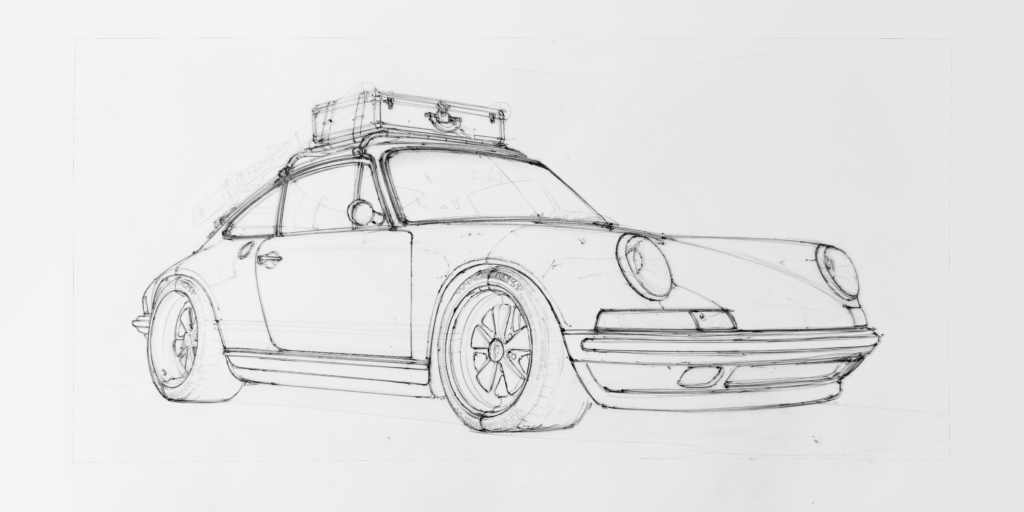Louis Vuitton X Singer : quand l'automobile devient un terrain de savoir-faire 121 Sketch Porsche 911 Reimagined by Singer Classic 03