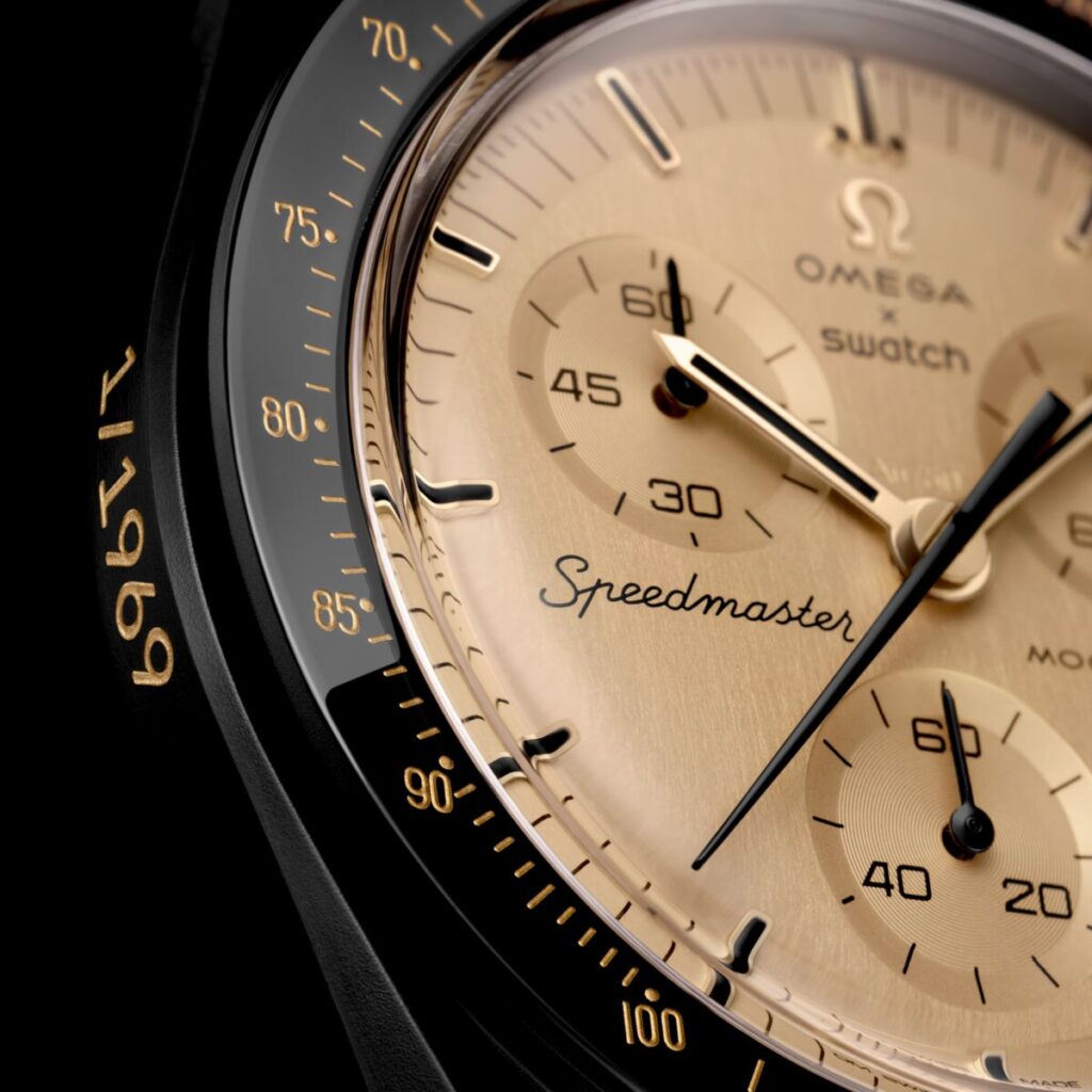 MISSION TO THE MOON 1969 : quand Swatch réinvente la rareté 27 sp01 26 Moonswatch 1969 SSX01B700 picture close up bezel SD