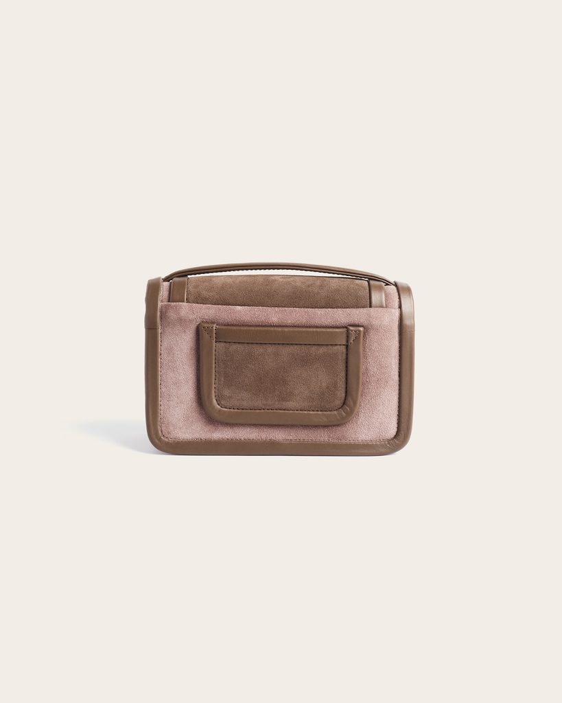 L'Alpha, ou la géométrie comme terrain commun 53 ACBA0700 CSTM 708 SUEDE CALF CALF DUSTY PINK LIGHT BROWN CAMEL ALPHA HANDBAG SMALL LEATHER BAG bags6904