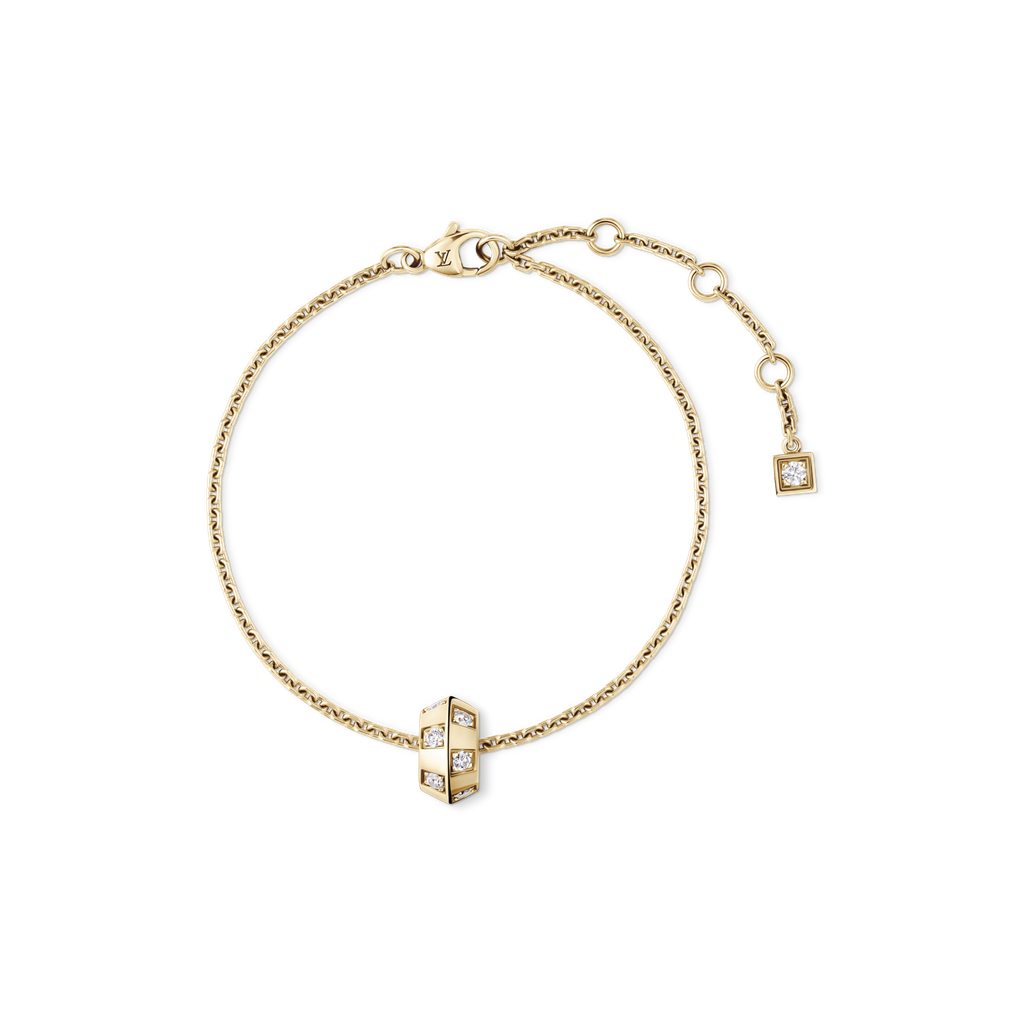 Le Damier de Louis Vuitton à l'épreuve du maillon 26 BRACELET LE DAMIER DE LOUIS VUITTON EN OR JAUNE ET DIAMANTS. LOUIS VUITTON JOAILLERIE