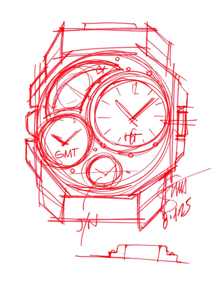 Bvlgari fait du titane un manifeste, pas un simple choix technique 43 Bvlgari 2026 Octo Finissimo Dual Time X Vianney Halter Sketch 02