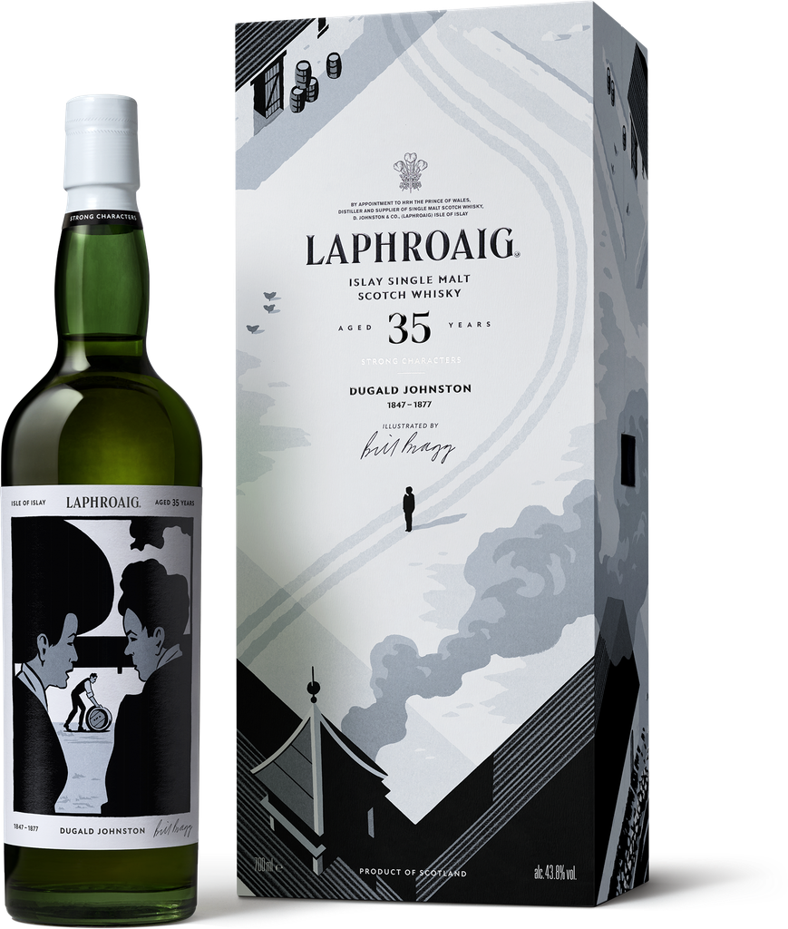 Laphroaig, trente-cinq ans dans le bois avant le récit 27 C 2 LP SC C2 Bottle Box Front 150dpi