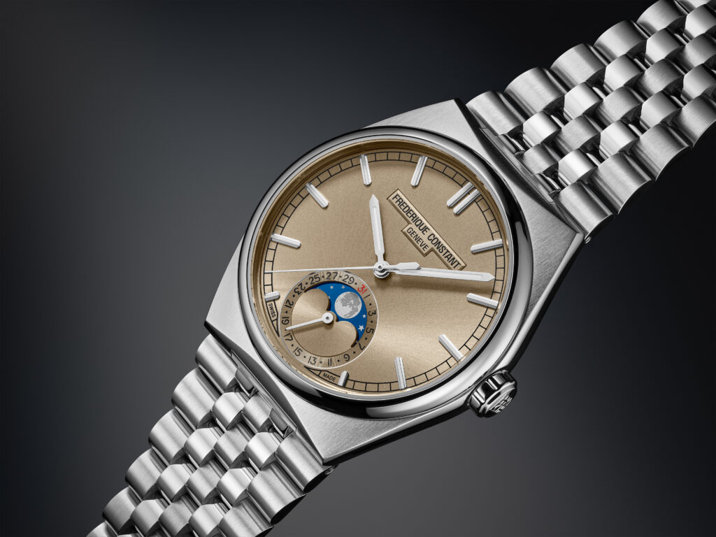 Frederique Constant loge la lune dans un boîtier sport-chic 29 Detail FC 716RG3NH6 Extra Bracelet SD