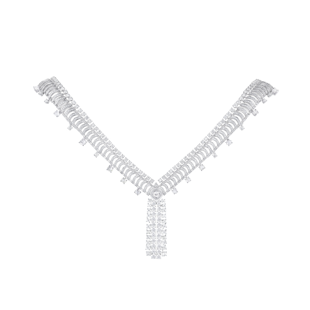 De Beers London : Vibrations fait de l’eau une matière joaillière 45 Echo Necklace back 2