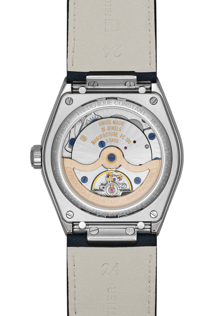 Frederique Constant loge la lune dans un boîtier sport-chic 77 FC 716BL3NH6 Back Web