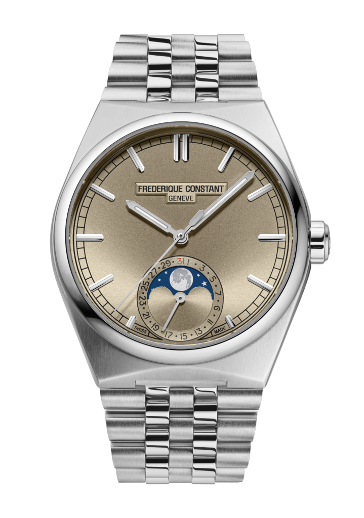 Frederique Constant loge la lune dans un boîtier sport-chic 42 FC 716RG3NH6 Front Extra Bracelet
