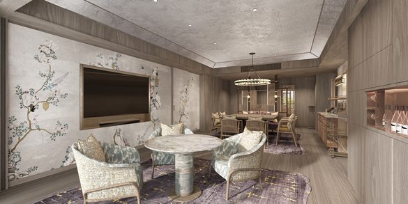 Living room area for one of the Songtei Kyoto suites