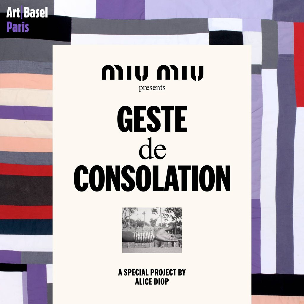 Miu Miu confie Art Basel Paris à la cinéaste Alice Diop 25 Miu Miu Art Basel Geste de Consolation KV 1x1