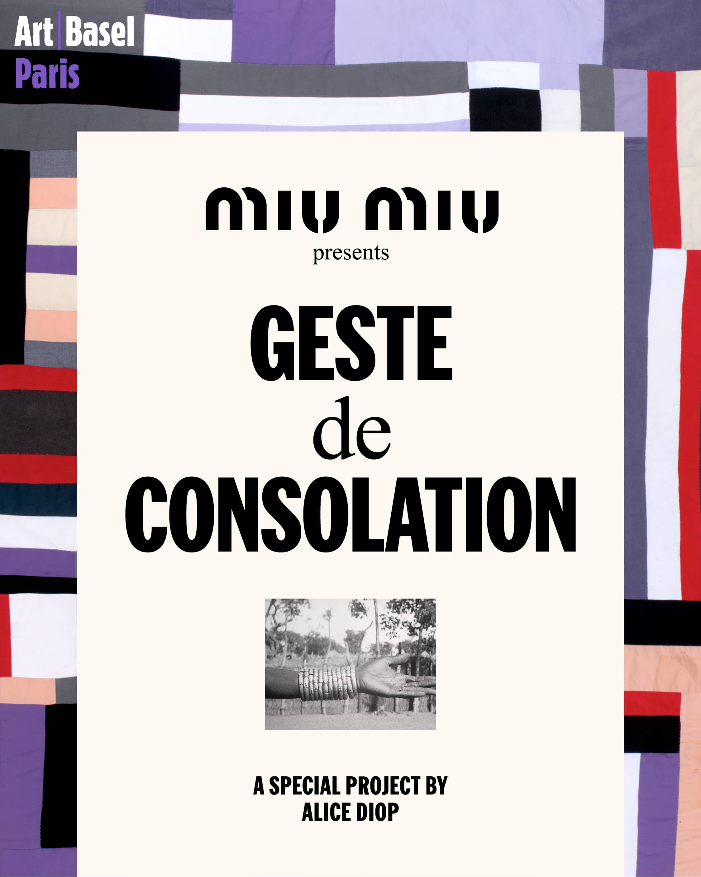 Miu Miu confie Art Basel Paris à la cinéaste Alice Diop 26 Miu Miu Art Basel Geste de