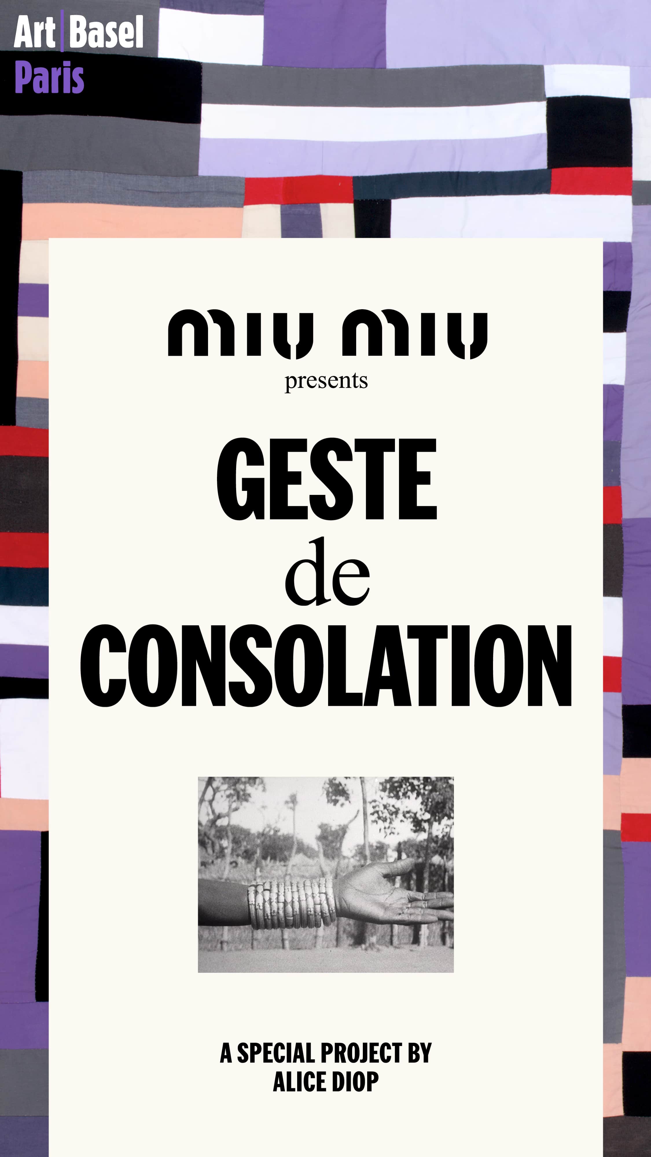 Miu Miu confie Art Basel Paris à la cinéaste Alice Diop 27 Miu Miu Art Basel Geste de