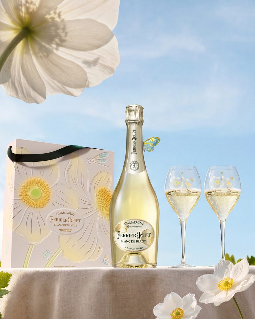 Perrier-Jouët met son Chardonnay en écrin 25 Perrier Jouet Blanc de Blancs coffret edition limitee Lifestyle