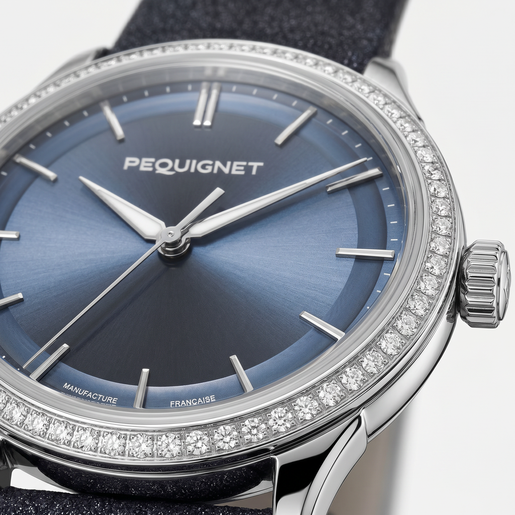 Pequignet ajoute 78 diamants à la Royale Paris pour un bleu glacier discret 31 Royale Paris 36mm zoom cadran 2026