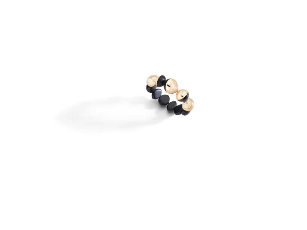 Vhernier Trottola : le jais noir fait tourner la toupie 28 VH0G1849BR431 TROTTOLA bracelet rose gold diamonds and jet