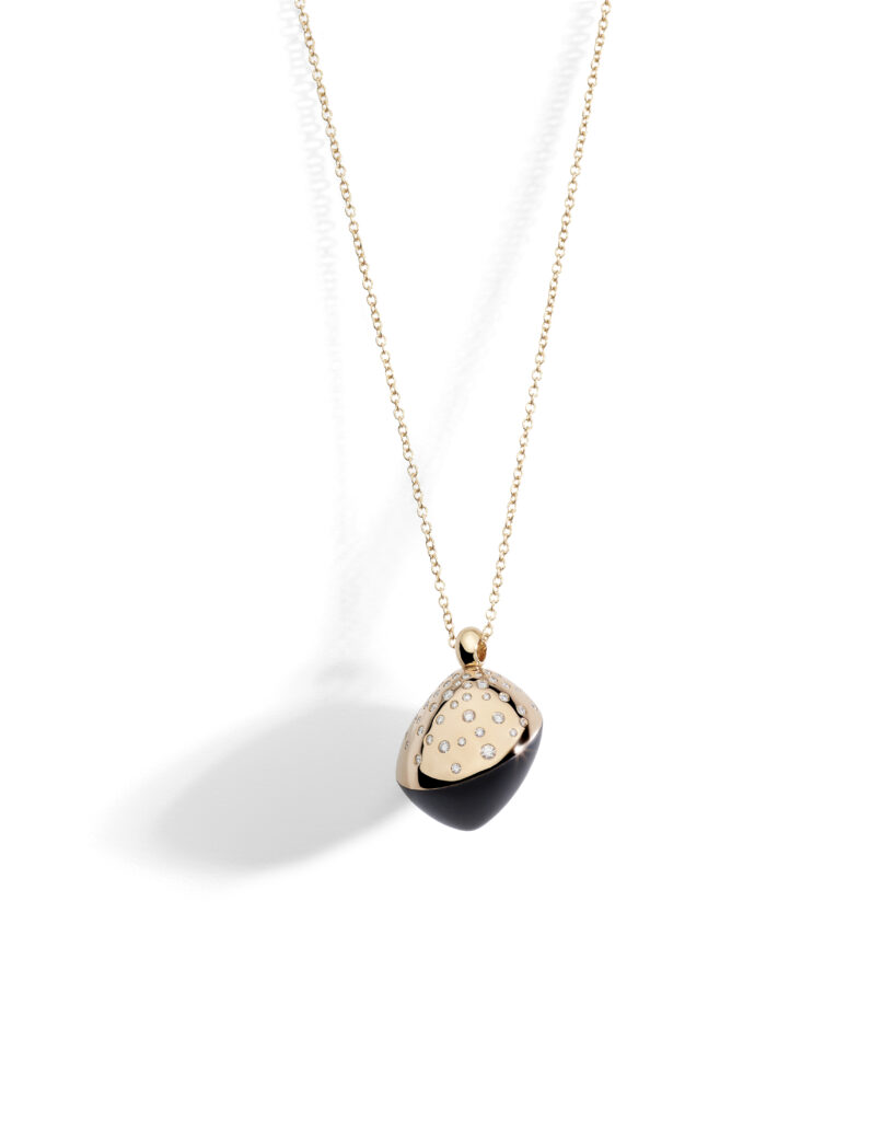 Vhernier Trottola : le jais noir fait tourner la toupie 29 VH0G1849C0431 TROTTOLA pendant rose gold diamonds and jet V2