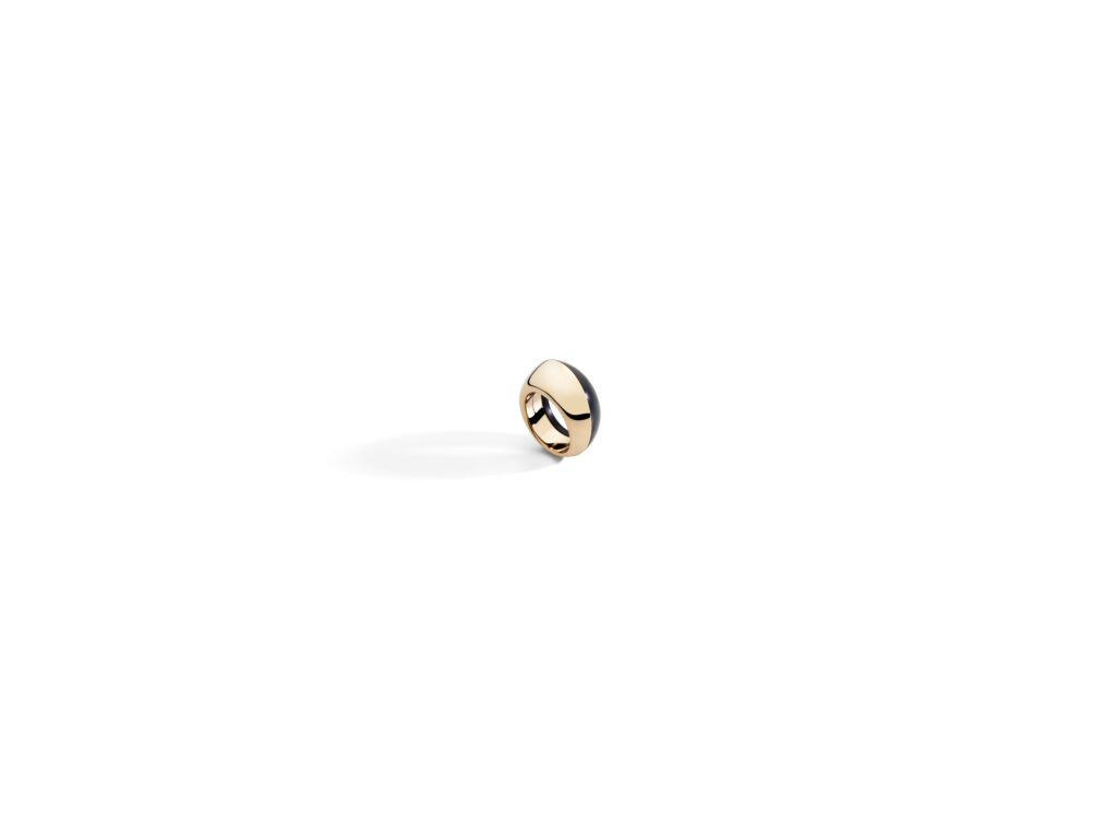 Vhernier Trottola : le jais noir fait tourner la toupie 35 VH0N1849A0250 TROTTOLA ring rose gold and jet