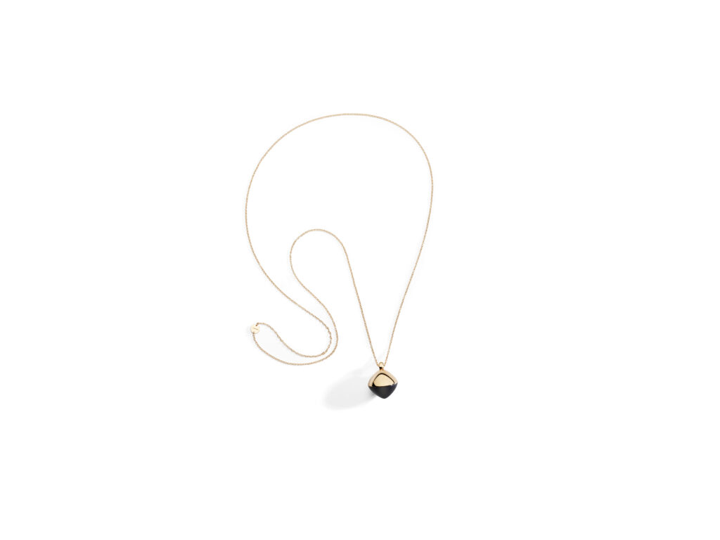 Vhernier Trottola : le jais noir fait tourner la toupie 39 VH0N1849C0250 TROTTOLA pendant in rose gold and jet