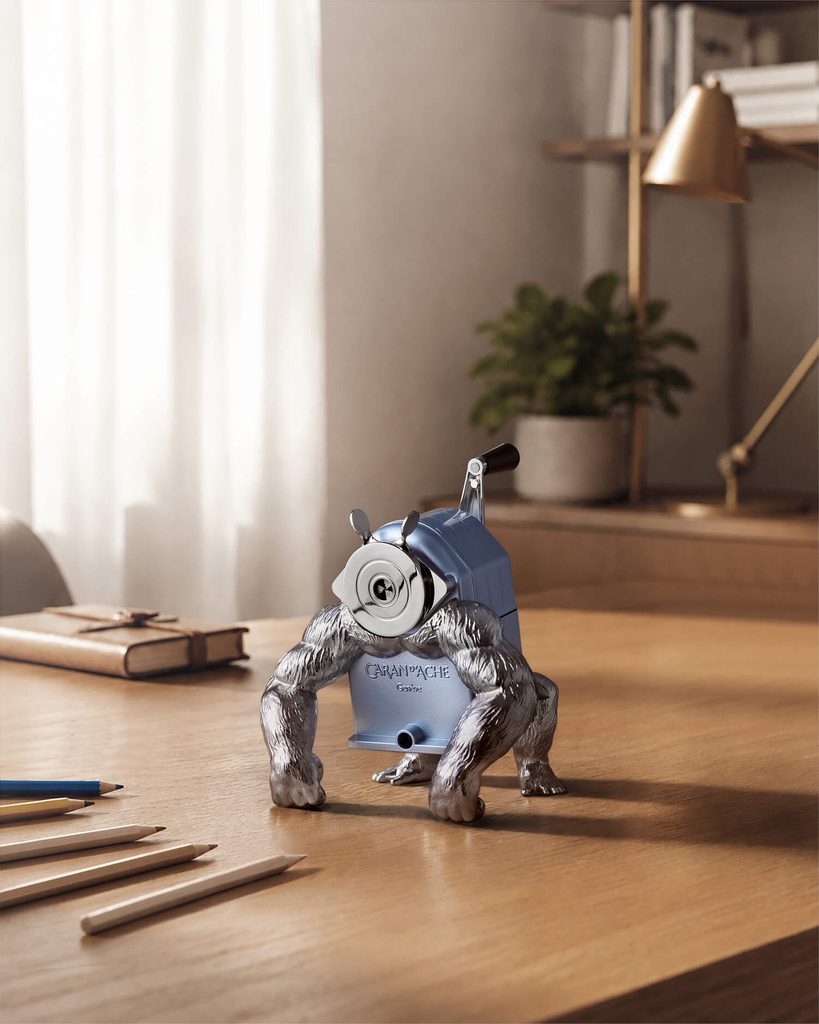 MB&F et Caran d'Ache transforment le taille-crayon en créature mécanique 30 low res MBandF GorillaSharpener Lifestyle 2